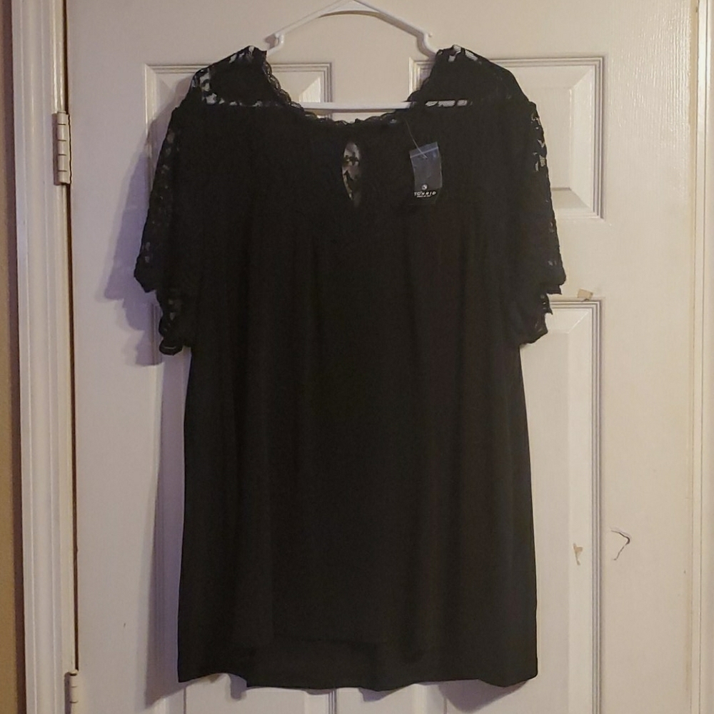 Black lacy dress shirt